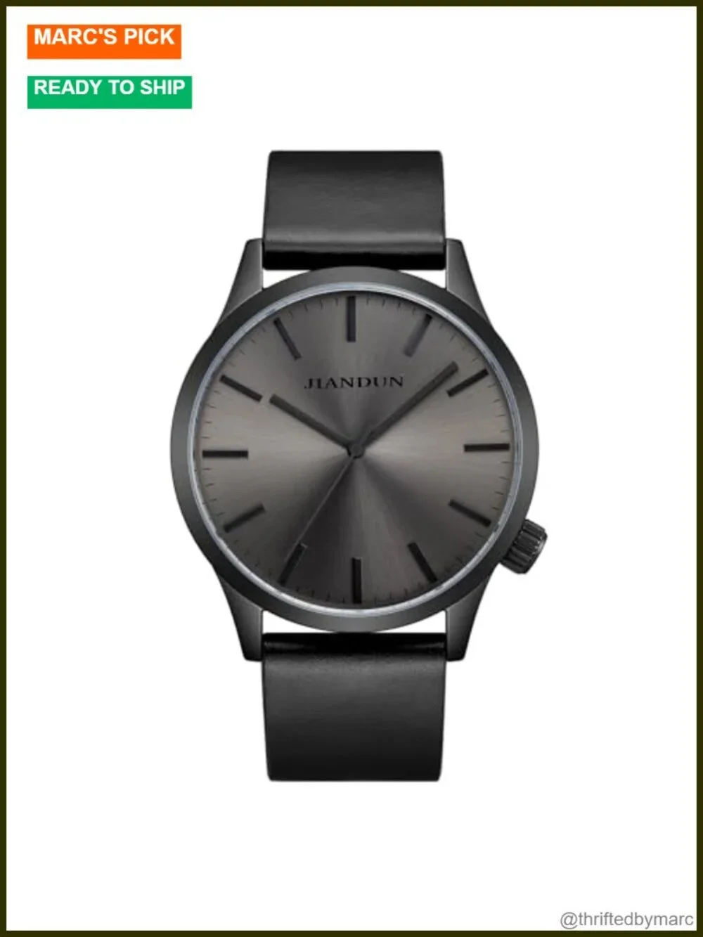 Minimalist Dress Watch with Leather Band, Water Resistant